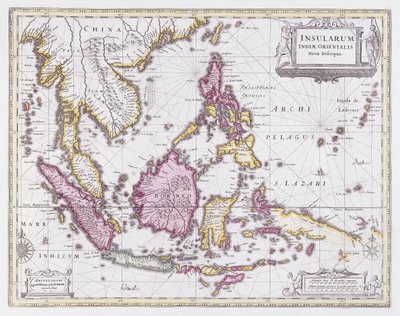 Kína és Indonézia térképe, 1710 körül alkotó: Pieter Schenk