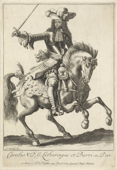 V. Lipót Károly, Lotaringia hercegének lovas portréja alkotó: Pieter Stevens (vermeld in 1689)