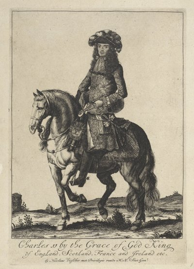 Károly angol király lovas portréja alkotó: Pieter Stevens (vermeld in 1689)