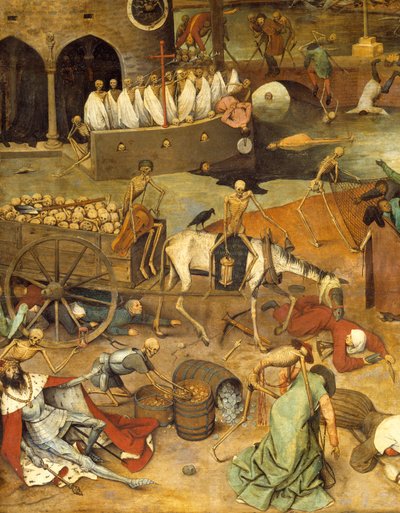 A halál diadala A halál kirántja a szekeret a holttestek közül. Harcosok és királyok testei hevernek a földön. Pieter Bruegel (vagy Breugel vagy Brueghel vagy Breughel) festménye az egykori (1525-1569) 16. századi V. 117x162 cm Musee du Prado, Madrid alkotó: Pieter Bruegel the Elder