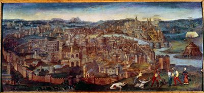 Kilátás Rómára. Pieter Brueghel festménye azt mondja, hogy a régi (vagy a régi alkotó: Pieter Bruegel the Elder