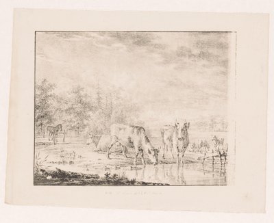 Tehenek a víz mellett alkotó: Pieter de Goeje (attributed to)