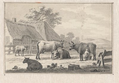 Paraszti udvar, ahol egy lány fej alkotó: Pieter de Goeje