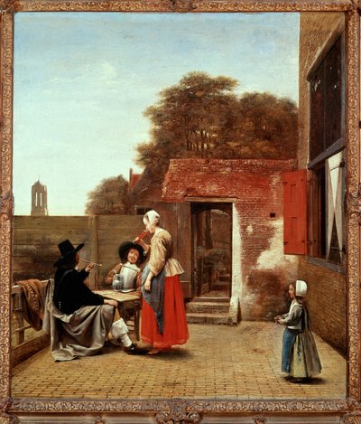 Holland udvar (festmény vászonra) alkotó: Pieter de Hooch