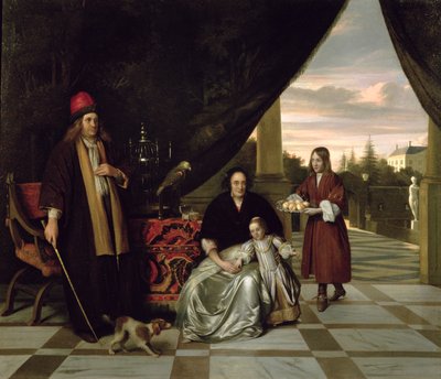 Családi portré a teraszon, 1667 alkotó: Pieter de Hooch
