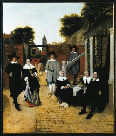 Csoportportré egy delfti polgári családról (olaj, vászon, 1662 körül) alkotó: Pieter de Hooch