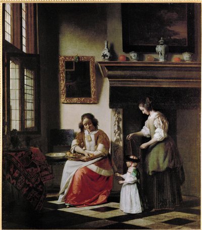 Járni tanulok (olaj, vászon) alkotó: Pieter de Hooch