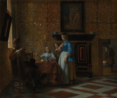 Szabadidő egy elegáns környezetben, kb. 1663-65. alkotó: Pieter de Hooch