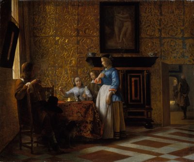 Szabadidő elegáns környezetben, 1663-65 körül (olaj, vászon) alkotó: Pieter de Hooch