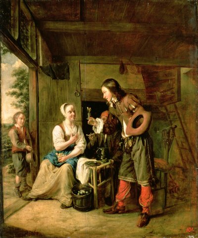 Harcos és szolga, 1653 alkotó: Pieter de Hooch
