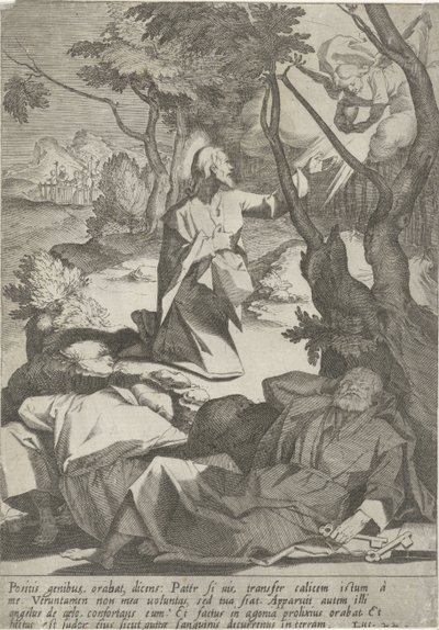 Krisztus a hof van Getsemane-ban Passie van Christus (sorozat címe) Passió és feltámadás (sorozat címe) alkotó: Pieter de Jode (I)