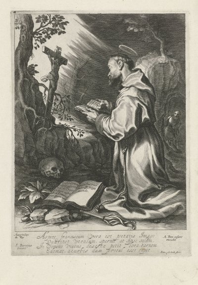 Szent Ferenc térdel a feszület előtt alkotó: Pieter de Jode (I)