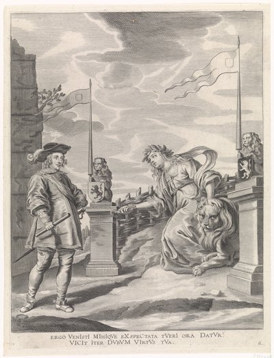 Ferdinánd megkapja a város kulcsait Gent város szűzétől A bíboros-csecsemő örömteli belépése Gentben, 1635 (sorozat címe) alkotó: Pieter de Jode (II)