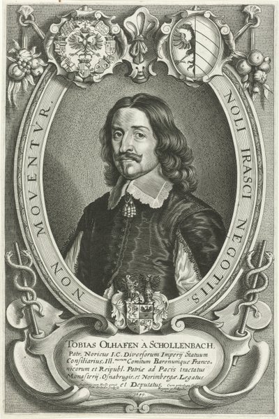Tobias Oelhafen van Schöllenbach portréja Celeberrimi Legati (sorozat címe) alkotó: Pieter de Jode (II)