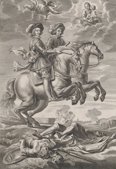 10. tábla: A magyar király és Ferdinánd lóháton, Guillielmus Becanus Sere... című művéből, 1636. alkotó: Pieter de Jode II