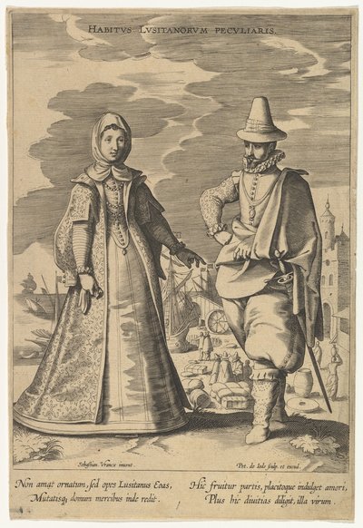 A portugálok különleges attitűdje, a Fashions of Different Nations.n.d. alkotó: Pieter de Jode I