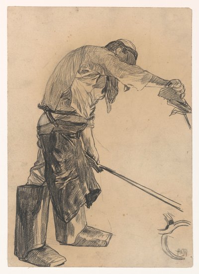 Dolgozó az acélgyárban alkotó: Pieter de Josselin