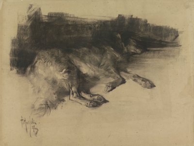 Fekvő, alvó kutya alkotó: Pieter de Josselin