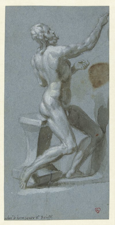 Meztelenül ülő férfi, jobbra nézve alkotó: Pieter de Kempener