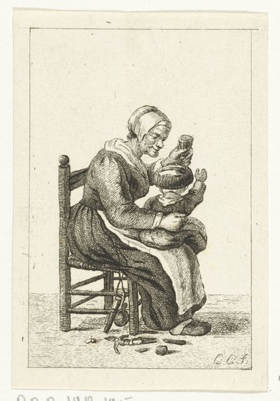 Nő gyermekkel az ölében alkotó: Pieter de Mare
