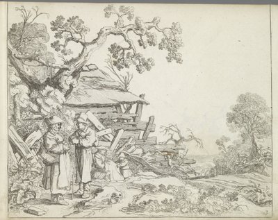 Táj egy gazdálkodóval és feleségével Tájak figurákkal (sorozat címe) A természet tükre és a rajziskola (...) (sorozat címe) alkotó: Pieter de Molijn