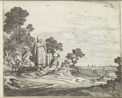 Táj lovasokkal Tájak figurákkal (sorozat címe) A természet tükre és a rajziskola (...) (sorozat címe) alkotó: Pieter de Molijn
