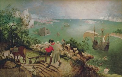 Tájkép Ikarusz bukásával, 1558 körül (olaj, vászon) alkotó: Pieter Bruegel the Elder