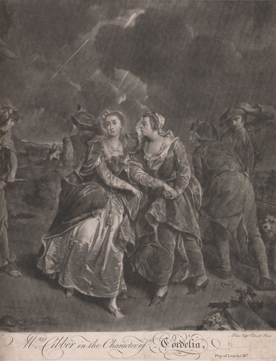 Mrs. Cibber Cordelia karakterében Lear király játékában, III alkotó: Pieter van Bleeck