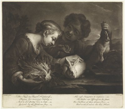 Két gyerek nyulakkal alkotó: Pieter van Bleeck