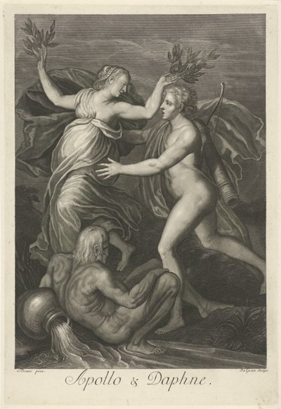 Apollo és Daphne (cím a tárgyon) Mitológiai szerelmi történetek (sorozat címe) alkotó: Pieter van Gunst
