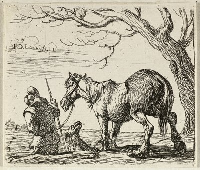 Farmer lóval alkotó: Pieter van Laer