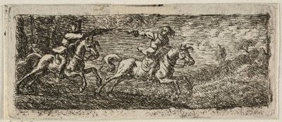 Két lovas harcol alkotó: Pieter van Laer