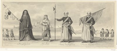 A Haarlemi Retorikusok Kamara felvonulása Haarlem ostromának megemlékezésén, 1660 körül alkotó: Pieter van Looy (signed by artist)