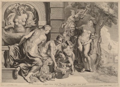Erichthonius a kosarában alkotó: Pieter van Sompel after Sir Peter Paul Rubens