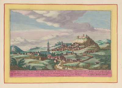 Kilátás a Vélez-Málaga helyről Andalúziában Vélez Mallaga, Granade városa, a hegyekben, nem messze a tengertől, Mallaga alatt (cím a tárgyon) Theatrum Hispaniae (...) (sorozat címe) alkotó: Pieter van den Berge