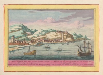 Kilátás Málaga városára a Földközi-tengeren Mallaga, Granade régi és megerősített városa a Földközi-tengeren (cím a tárgyon) Theatrum Hispaniae (...) (sorozat címe) alkotó: Pieter van den Berge