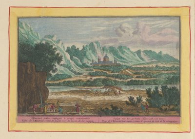 Escorial táj Az egész Escurial Gesigtja, messziről (cím a tárgyon) Theatrum Hispaniae (...) (sorozat címe) alkotó: Pieter van den Berge