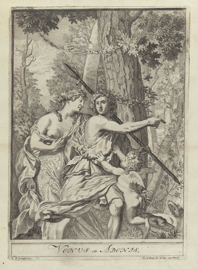 Nyomtasson 11-et a sorozatrajzi példákból Vénusszal és Adonisszal alkotó: Pieter van den Berge