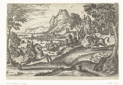 Táj két lovassal. alkotó: Pieter van der Borcht (I)