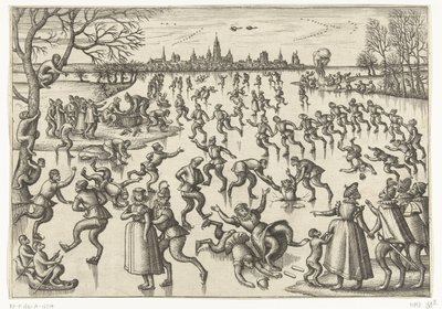 Jégkorcsolyázás Majomjáték (sorozat címe) alkotó: Pieter van der Borcht (I)