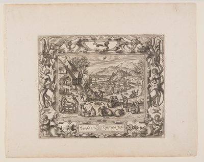 December, a Tizenkét hónapból alkotó: Pieter van der Borcht