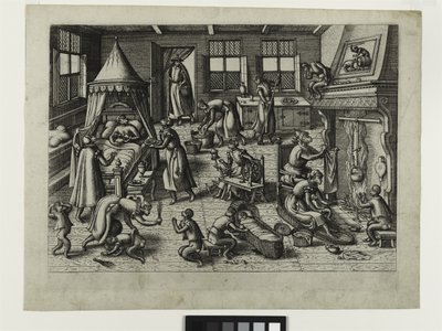 The Nursery, 1585 körül (rézkarc) alkotó: Pieter van der Borcht