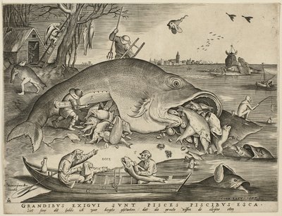 Nagy hal eszik kis halat alkotó: Pieter van der Heyden