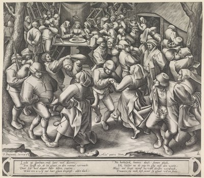 Táncolj egy parasztlakodalomban alkotó: Pieter van der Heyden