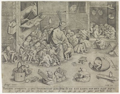 A szamár az iskolában alkotó: Pieter van der Heyden
