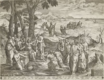 Csodálatos halfogás és csodálatos etetés alkotó: Pieter van der Heyden