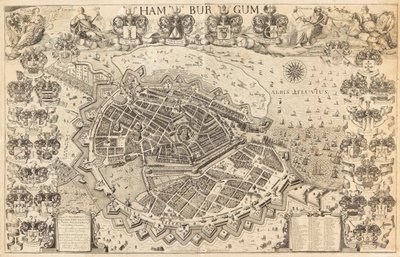 Hamburg térképe, 1644. alkotó: Pietersen