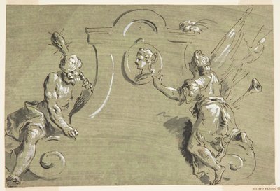 Projekt egy festett dekoráció részéhez alkotó: Pietro Antonio Novelli