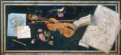 Asztallap Scagliola Florence felirattal alkotó: Pietro Antonio Paolini