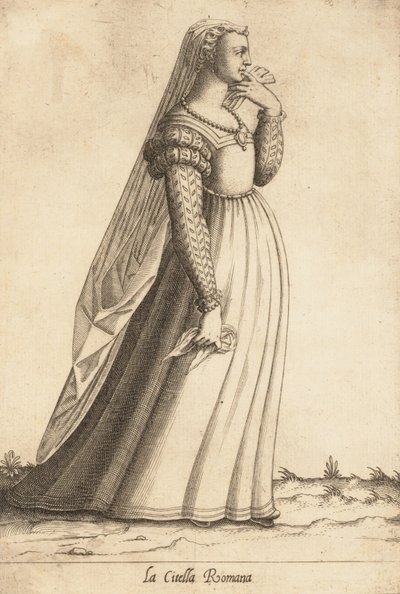 A római fellegvárlány, kb. 1580. alkotó: Pietro Bertelli.